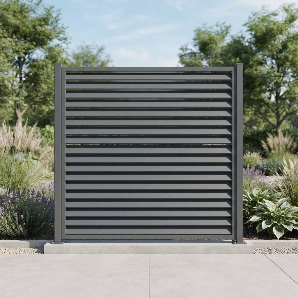 Horizontal Metal Louver Fence Panels